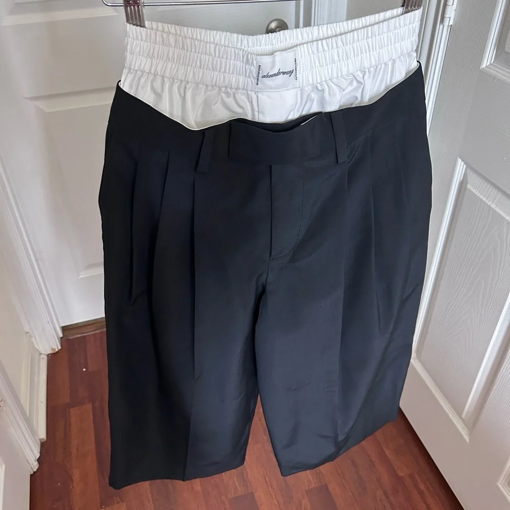 NWOT Alexander Wang Pre Styled Tailored Wool Culottes w/ Exposed Boxer Pants 00 - Picture 16 of 17